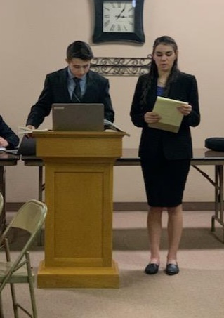 Juniors Oscar Flores and Annabelle Anchondo during a debate round.