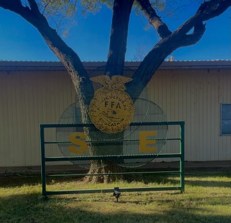 The FFA symbol in front of the Ag Shop. 
