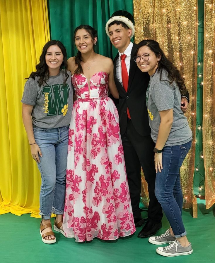 (Reading left to right): Marissa Alvarez, freshman Hannah Alvarez, senior and Homecoming King Alex Alvarez, and Kamryn Alvarez.